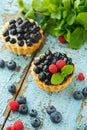 Cupcake with fresh blueberry and raspberry Royalty Free Stock Photo