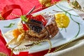 Cupcake with fresh fresh berries decoration on the table Royalty Free Stock Photo