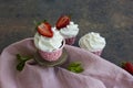 Cupcake with fresh strawberries. Royalty Free Stock Photo
