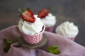 Cupcake with fresh strawberries. Royalty Free Stock Photo