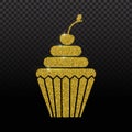 Cupcake glitter icon isolated on background