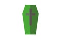 Halloween Green Coffin Illustration Vector Design