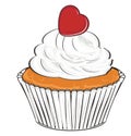 Cupcake with heart