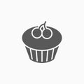 cupcake icon, cake vector, dessert, sweets, sweetmeat