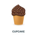 Cupcake icon. 3d illustration from coffee collection. Creative Cupcake 3d icon for web design, templates, infographics