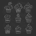 Cupcake icon. Dessert cake sign. Delicious bakery food symbol. L