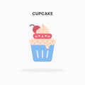 Cupcake icon flat