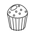 Cupcake icon line style isolated vector