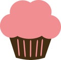 Cupcake icon with pink cream Royalty Free Stock Photo