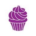 Cupcake icon vector. Cake illustration sign. Sweet symbol or logo.