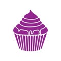 Cupcake icon vector. Cake illustration sign. Sweet symbol or logo.