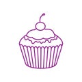 Cupcake icon vector set. Cake illustration sign collection. Sweet symbol or logo.