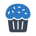 Cupcake vector glyph color icon Royalty Free Stock Photo