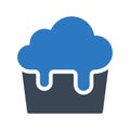 Cupcake vector glyph color icon Royalty Free Stock Photo