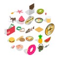 Cupcake icons set, isometric style