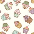 Cupcake illustration. Pastry set. Royalty Free Stock Photo