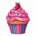 Cupcake Illustration: Sweet and Whimsical Digital Art for Baking Enthusiasts