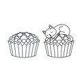 Cupcake and kitten Royalty Free Stock Photo