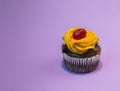 Cupcake on a light purple background