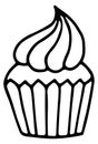 Cupcake line icon. Cream swirl muffin dessert