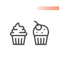 Cupcake line vector icon