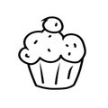 Cupcake logo black line drawing