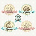 Cupcake logo set.