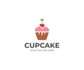 Cupcake Logo Template. Muffin Vector Design