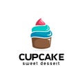 Cupcake logo template simple beauty design sweet bakery modern