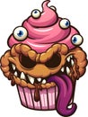 Cupcake monster with evil smile