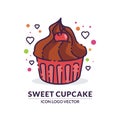 Cupcake, muffin icons Vector illustration