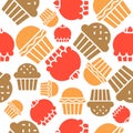 Cupcake and muffin Seamless pattern bakery product