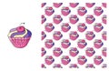 Cupcake, muffin. Set of element and seamless pattern