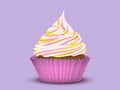 Cupcake with multi-color cream Royalty Free Stock Photo