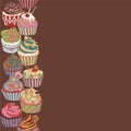 Cupcake pattern border