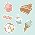 Cupcake, piece of cake, ice cream cone, candy, Royalty Free Stock Photo