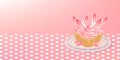 Cupcake with pink icing. Happy Easter. Royalty Free Stock Photo