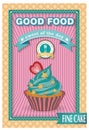 Cupcake poster. Retro Vintage design