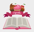 Cupcake recipe book Royalty Free Stock Photo