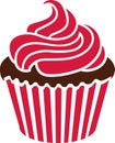Cupcake with red cream Royalty Free Stock Photo