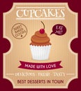 Cupcake retro poster Royalty Free Stock Photo