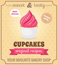 Cupcake retro poster