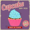 Cupcake retro poster Royalty Free Stock Photo