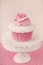 Cupcake with rose flower Royalty Free Stock Photo