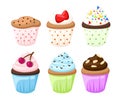 Cupcake set isolated Cake collectin sweet candy