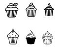Cupcake set vector on white background stock illustration