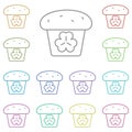 Cupcake, shamrock multi color icon. Simple glyph, flat vector of saint patricks day icons for ui and ux, website or mobile Royalty Free Stock Photo