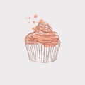 Cupcake sketch theme vector art illustration