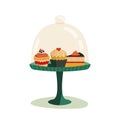 Cupcake stand with sweet treats fancy vector icon