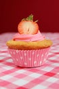 Cupcake with stawberry Royalty Free Stock Photo